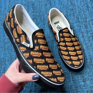 RARE Vans x Stranger Things Custom Slip On Sneakers Limited Edition